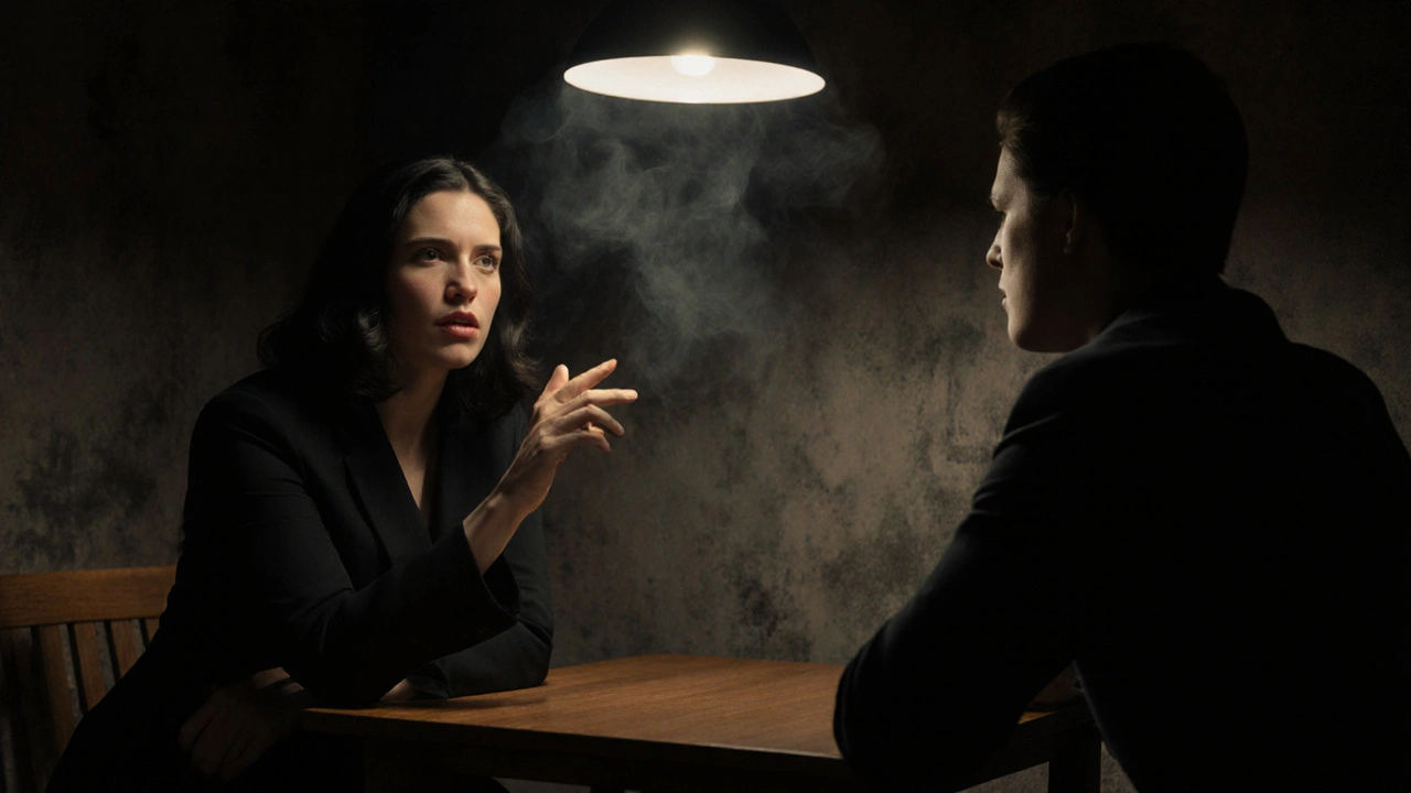 真剣に気持ちを伝えるシーン、暗い部屋で対話。